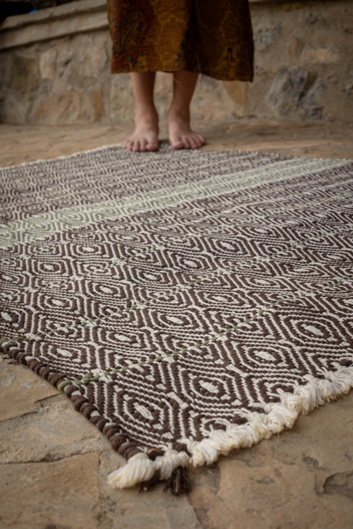Earth Geometry — Handwoven Cotton Rug