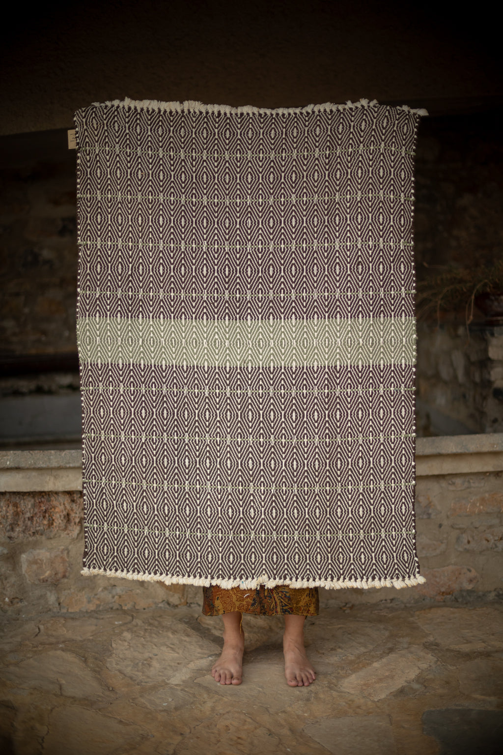 Earth Geometry — Handwoven Cotton Rug