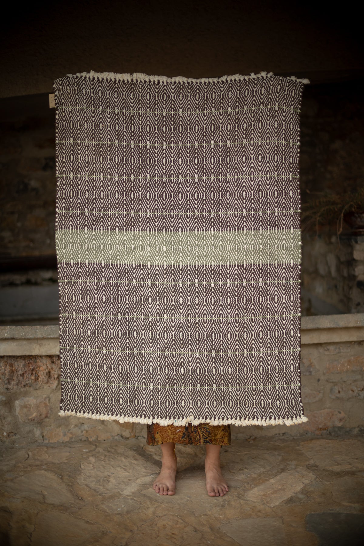 Earth Geometry — Handwoven Cotton Rug