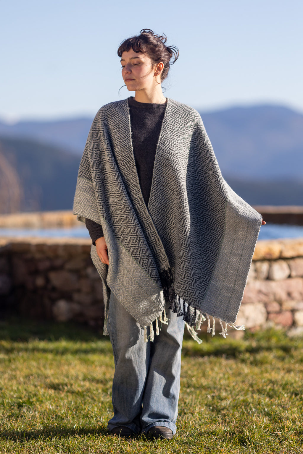 Handwoven Merino Wool Poncho