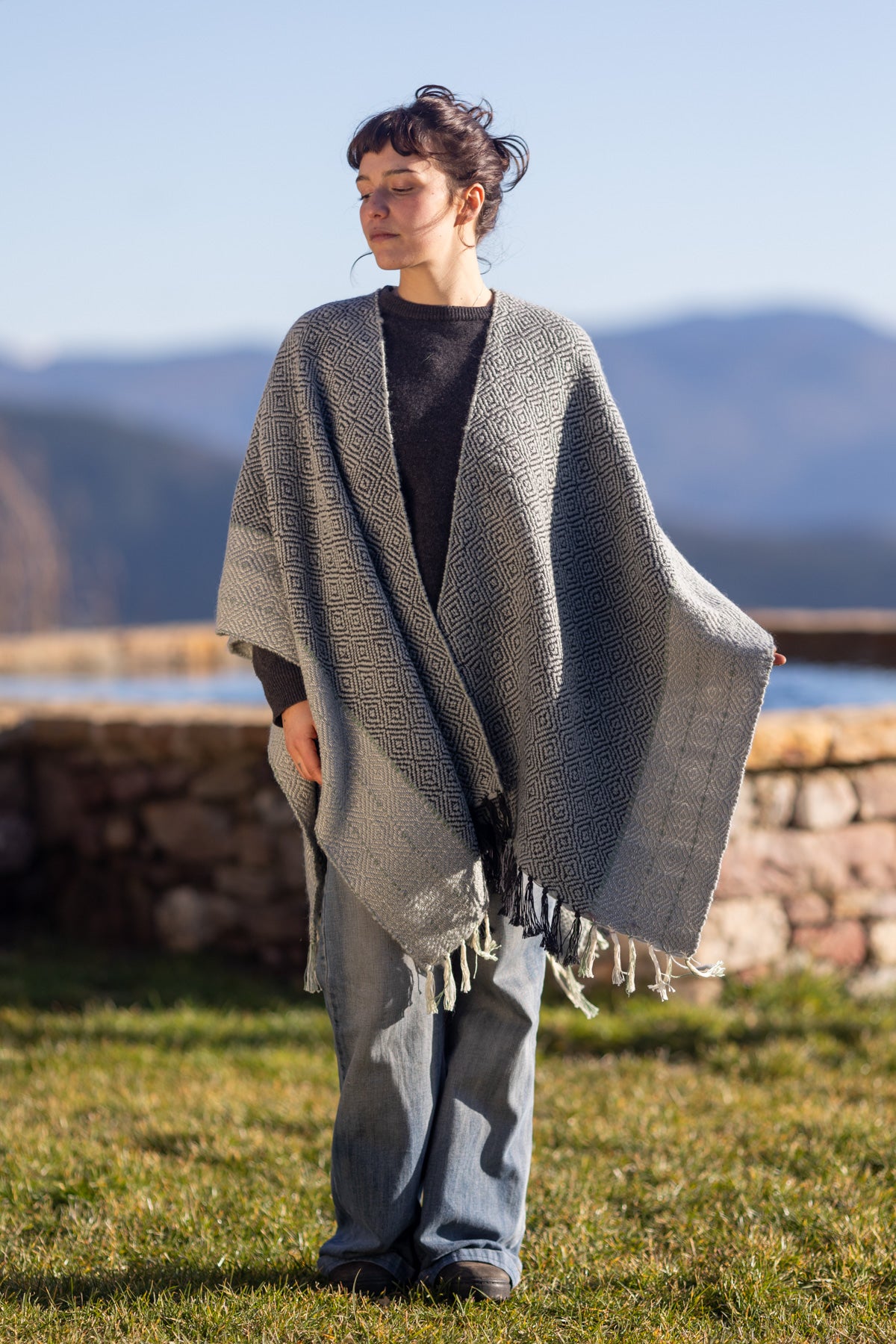 Handwoven Merino Wool Poncho