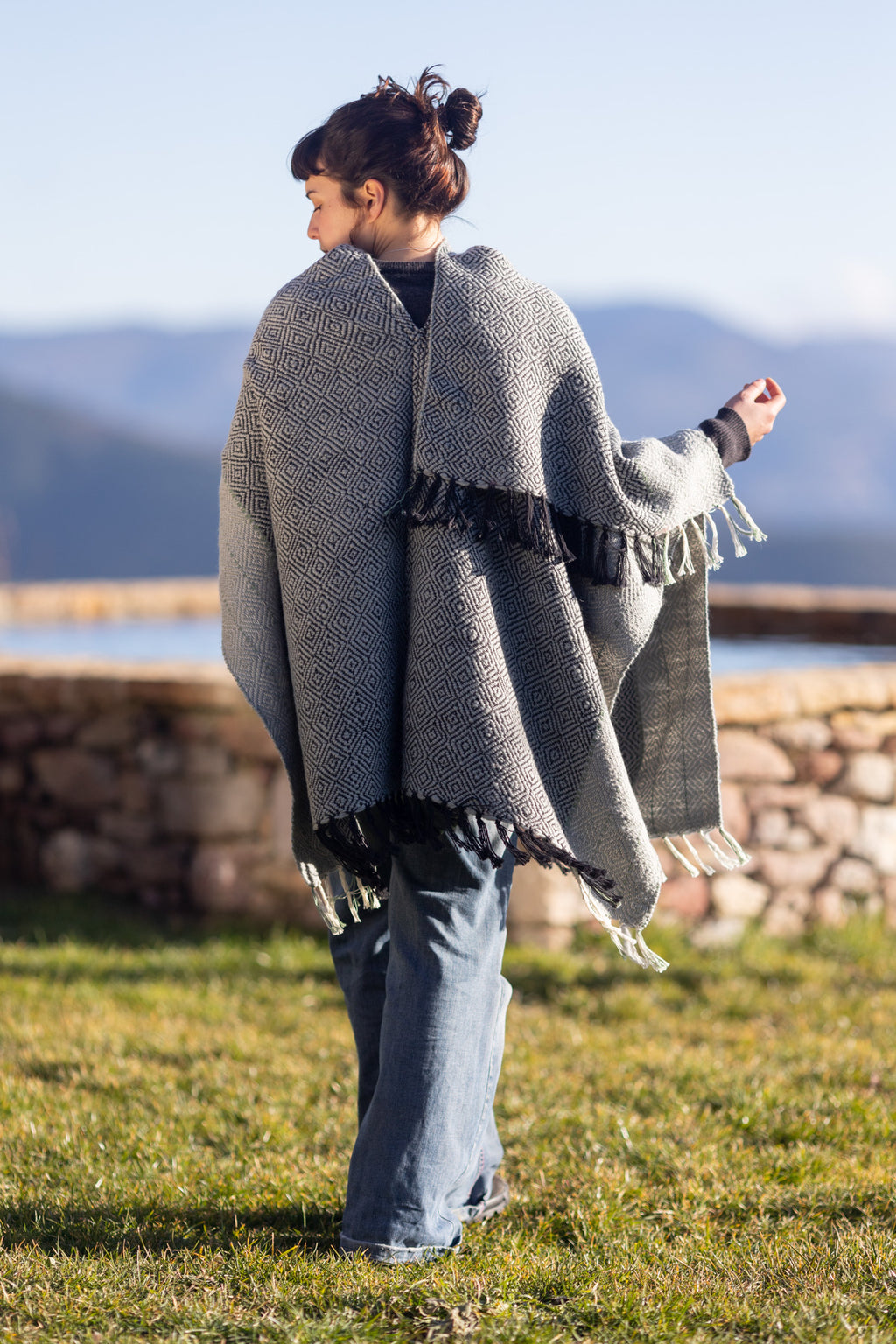 Handwoven Merino Wool Poncho