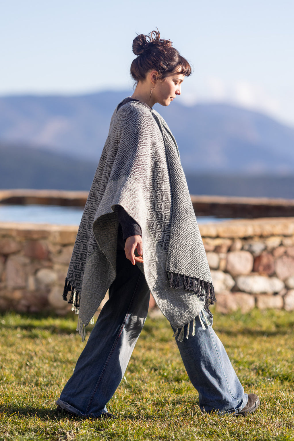 Handwoven Merino Wool Poncho